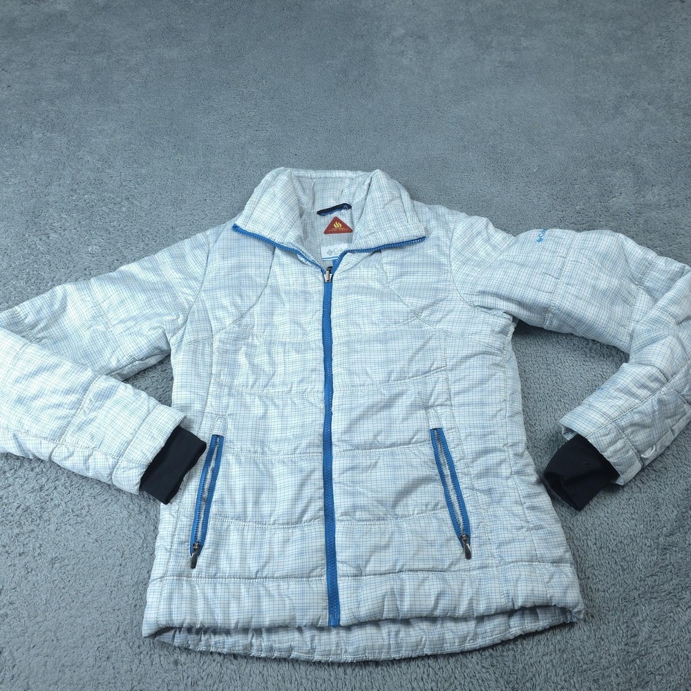 Columbia Jacket Womens Medium White Omni-Heat Interchange Puffer Zip Pockets